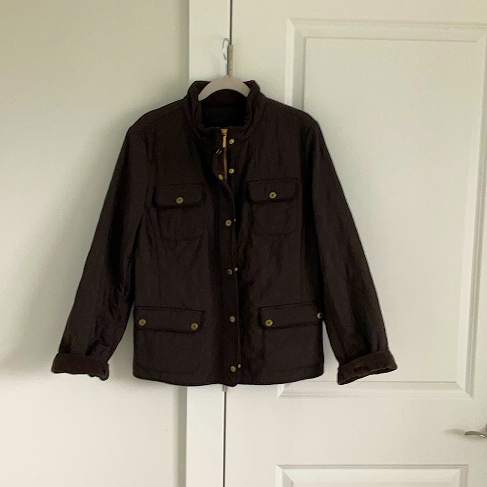 Talbots Women's Quilted Jacket - chocolate brown